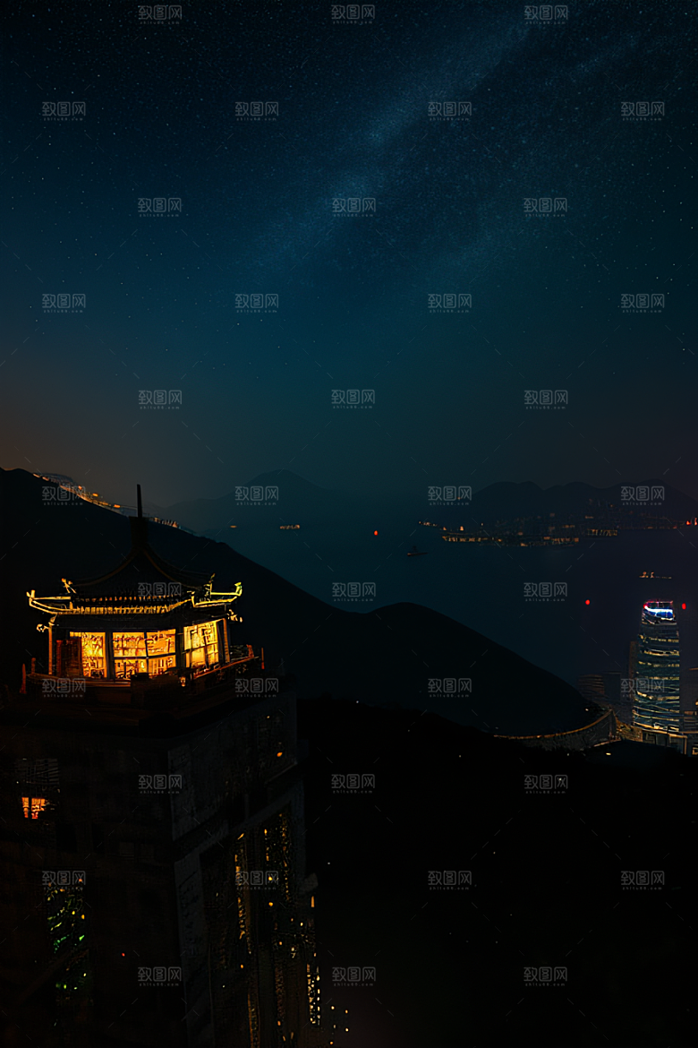星光闪耀的废墟夜景探秘