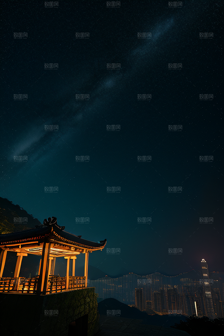 星空下的废墟遗迹探秘