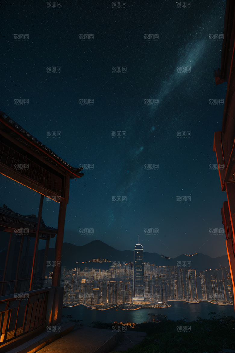 星空下的废墟遗迹探秘