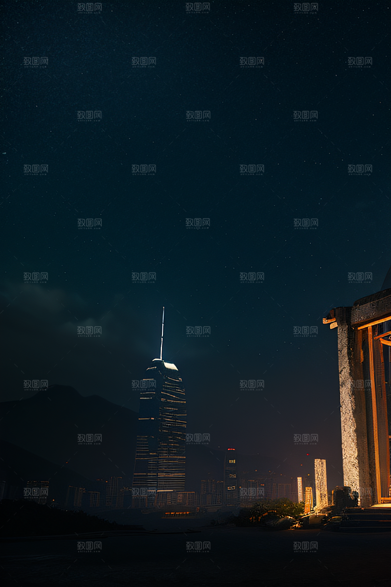 星空下的废墟遗迹探秘