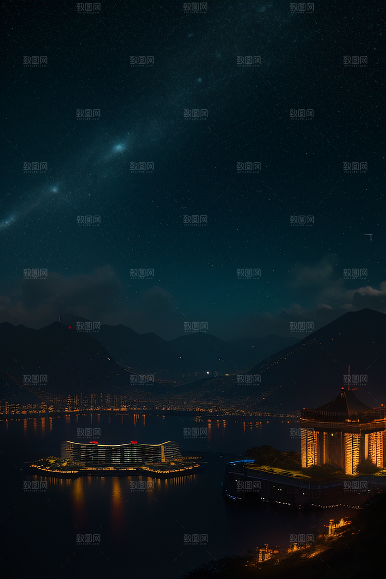 星空下的废墟遗迹探秘