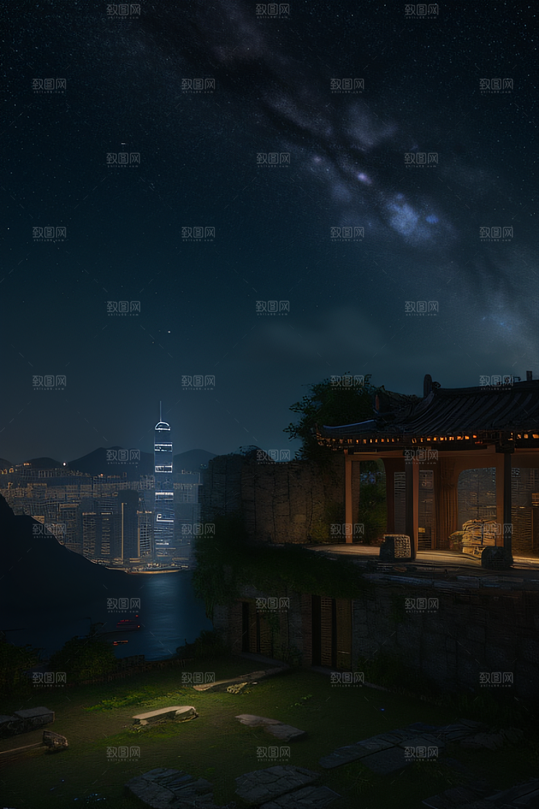 虚幻引擎呈现的香港夜景
