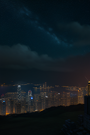 虚幻引擎呈现的香港夜景