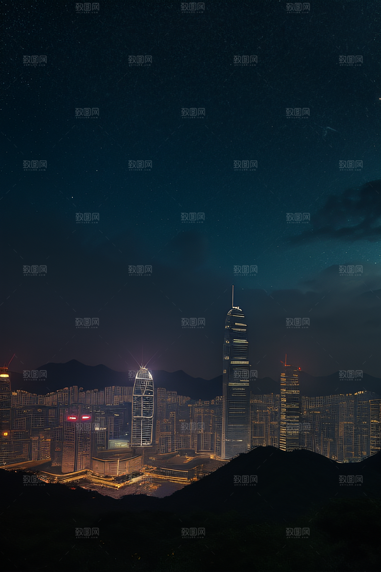 虚幻引擎呈现的香港夜景