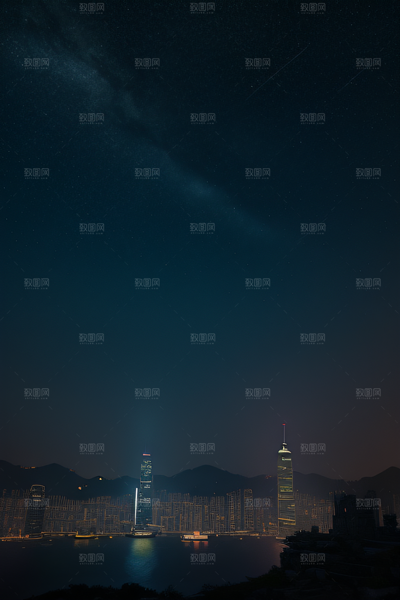 虚幻引擎呈现的香港夜景