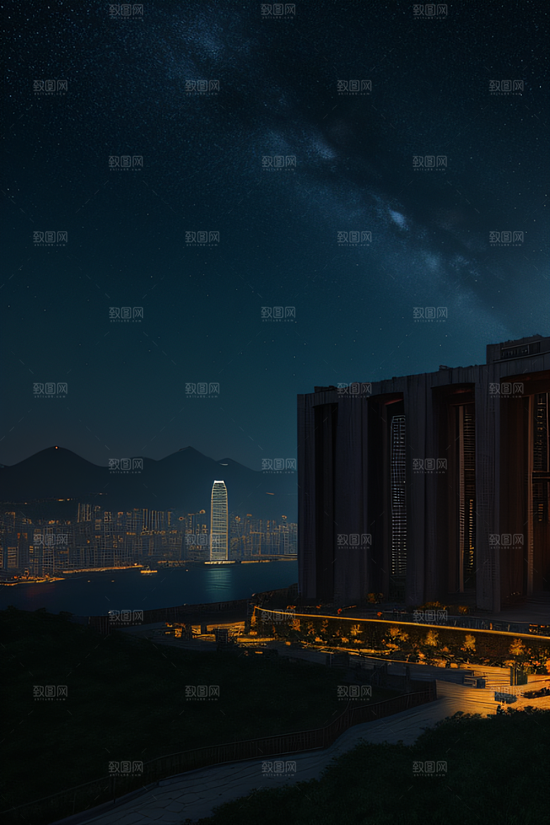 虚幻引擎呈现的香港夜景