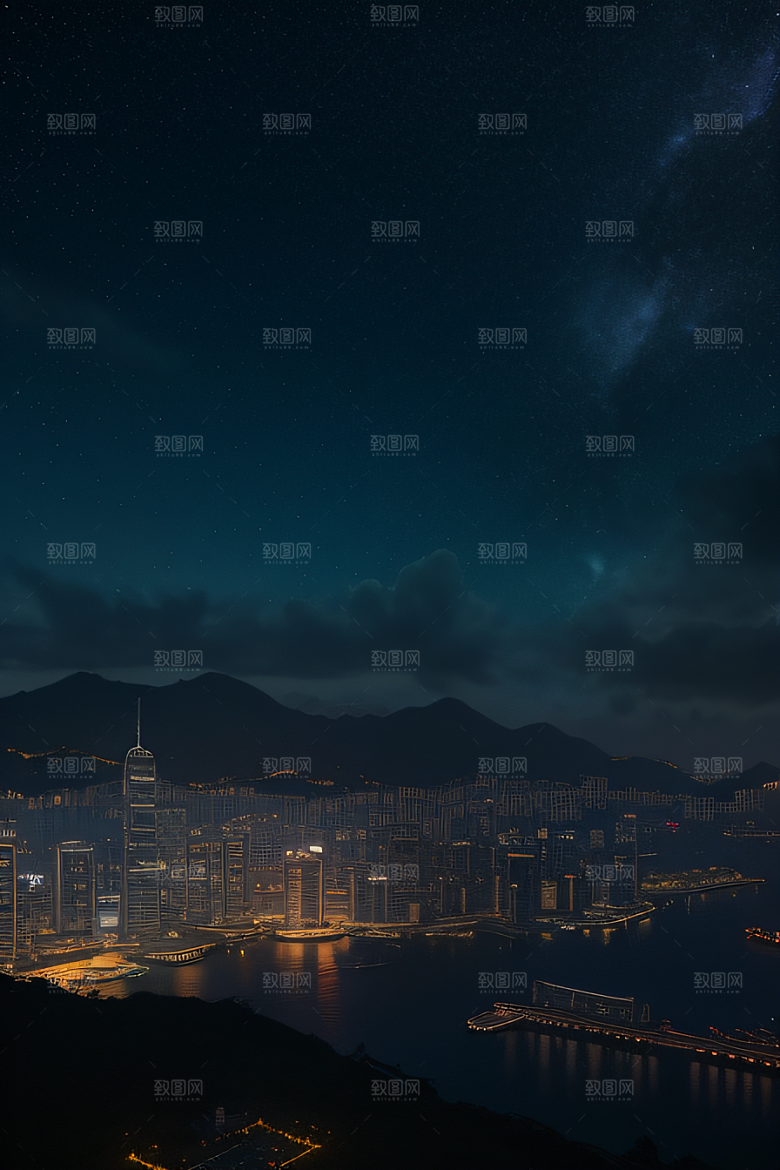 虚幻引擎呈现的香港夜景
