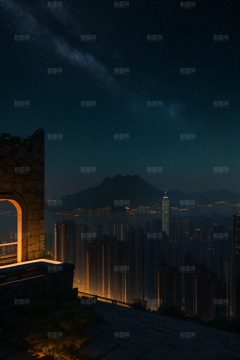 虚幻引擎呈现的香港夜景