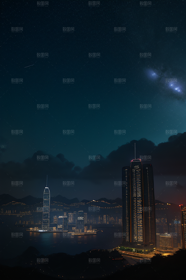 虚幻引擎呈现的香港夜景