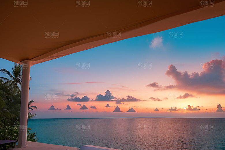 蓝色马尔代夫度假胜地的美丽