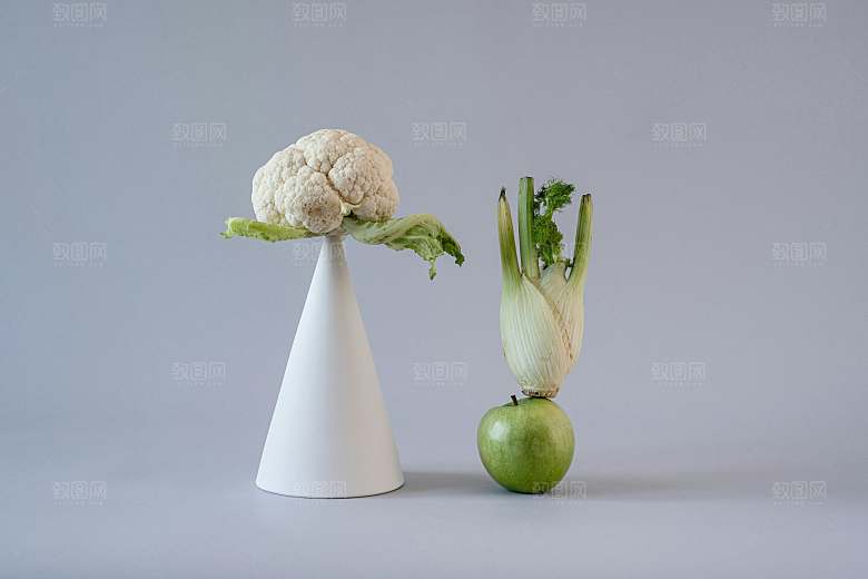 白色菜花摄影素材