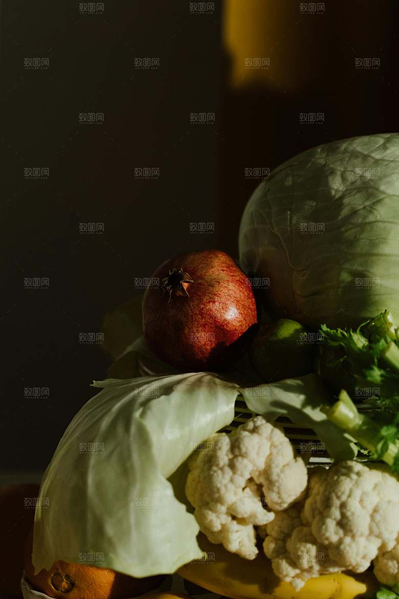 白色菜花摄影素材