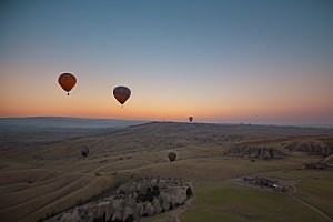 土耳其热气球飞跃蓝天的奇妙体验