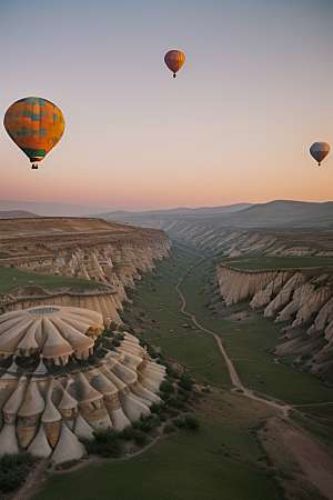 土耳其热气球畅享天空的自由飞行