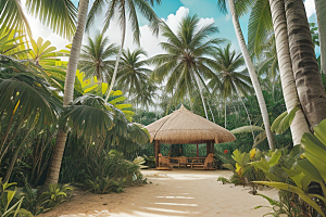 椰子树的自然味道丰盛水果的丰收季节