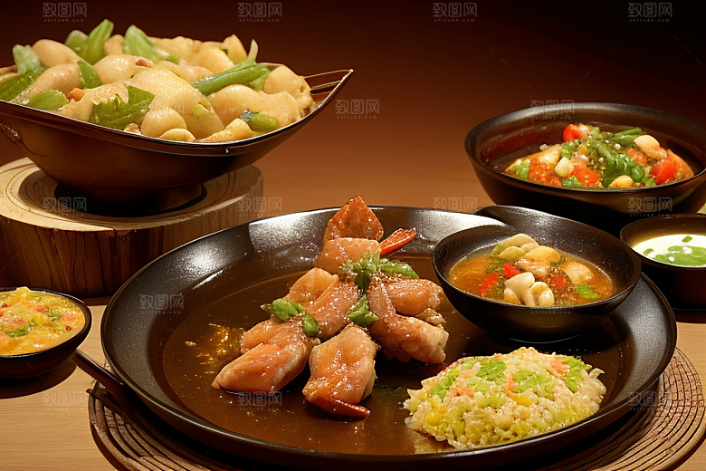中式料理色香味俱全的美食盛宴