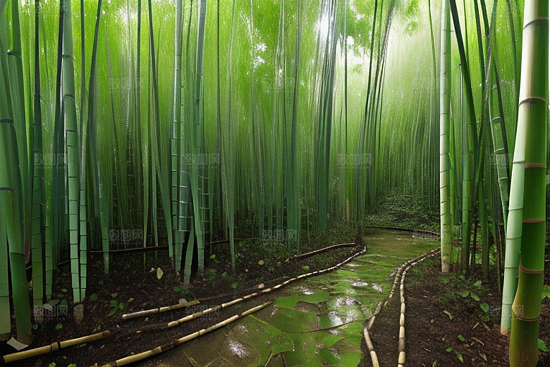 竹子的青翠的美景