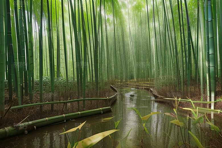 竹子的青翠的美景