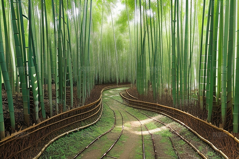 竹子的青翠的美景