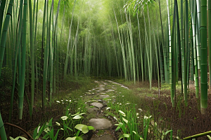 竹子的青翠的美景