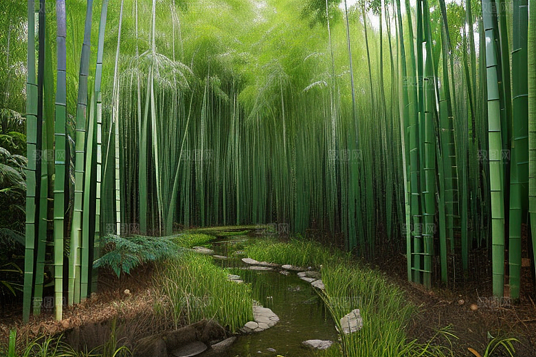 竹子的青翠的美景