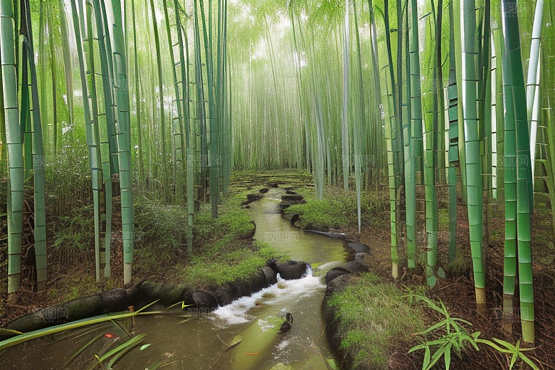 竹子的青翠的美景
