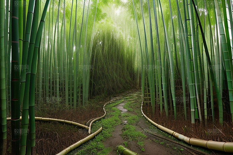 竹子的青翠的美景