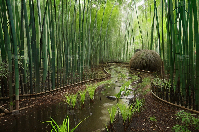 竹子的青翠的美景