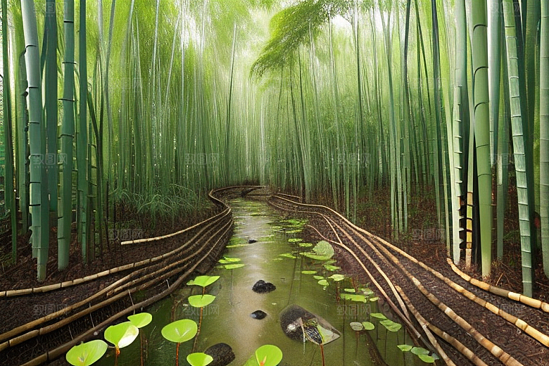 竹子的青翠的美景