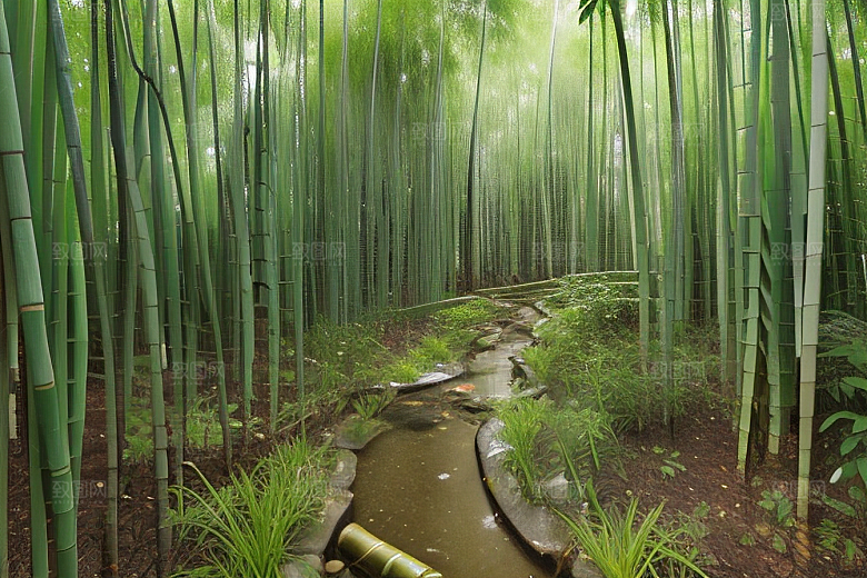 竹子的生机的美景