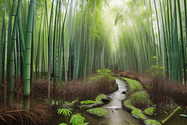 竹子的生机的美景