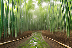 竹子的生机的美景