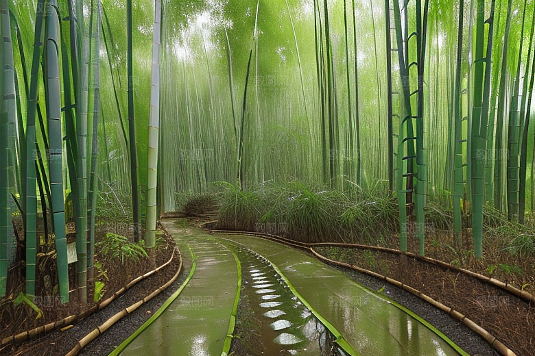 竹子的生机的美景