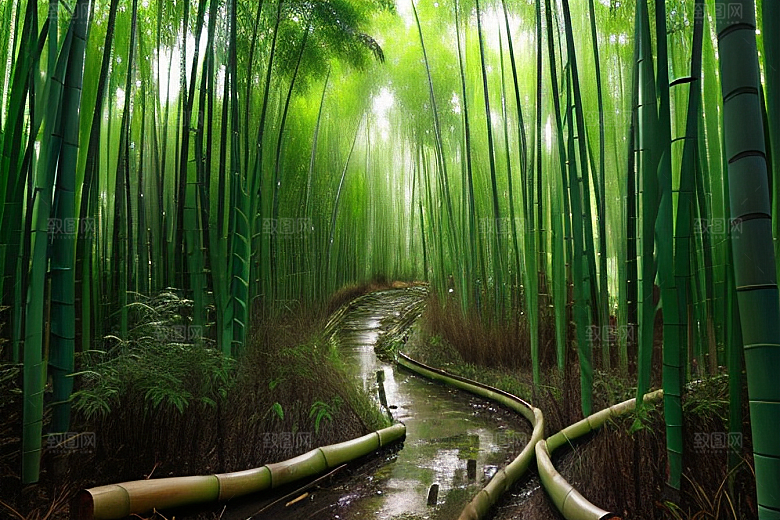 竹子的生机的美景