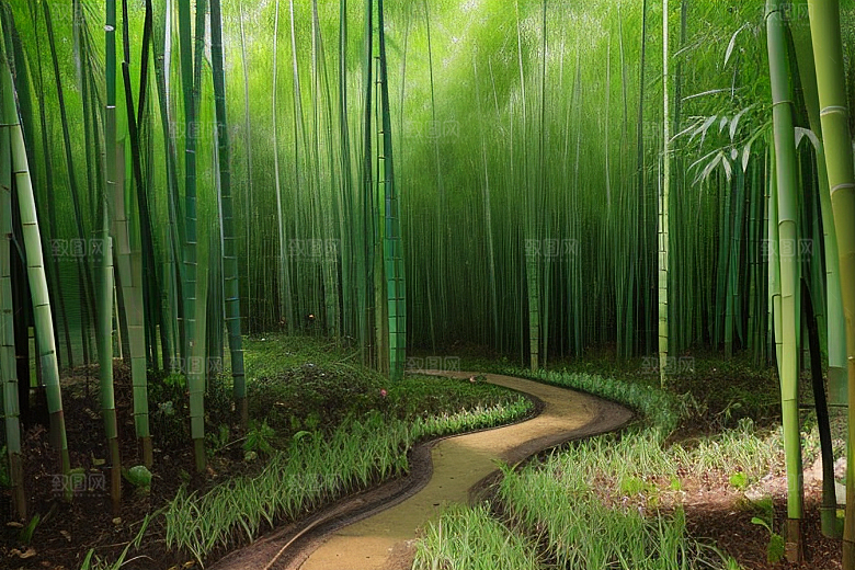 竹子的生机的美景