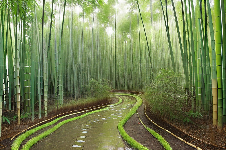 竹子的生机的美景