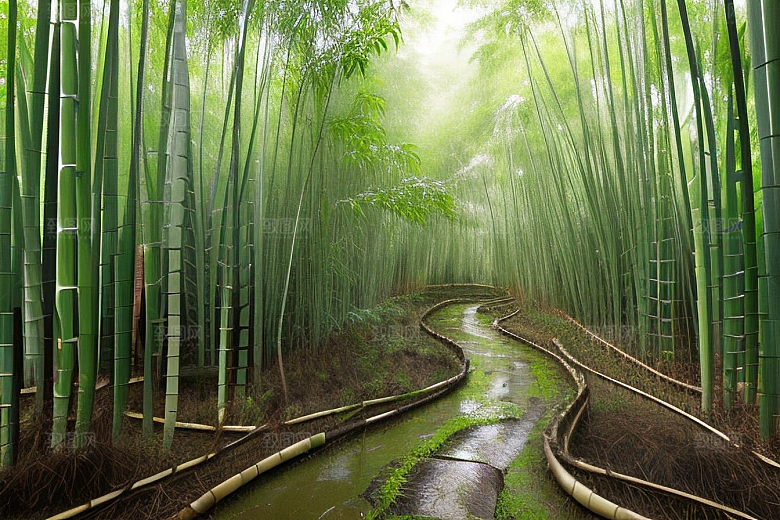 竹子的生机的美景