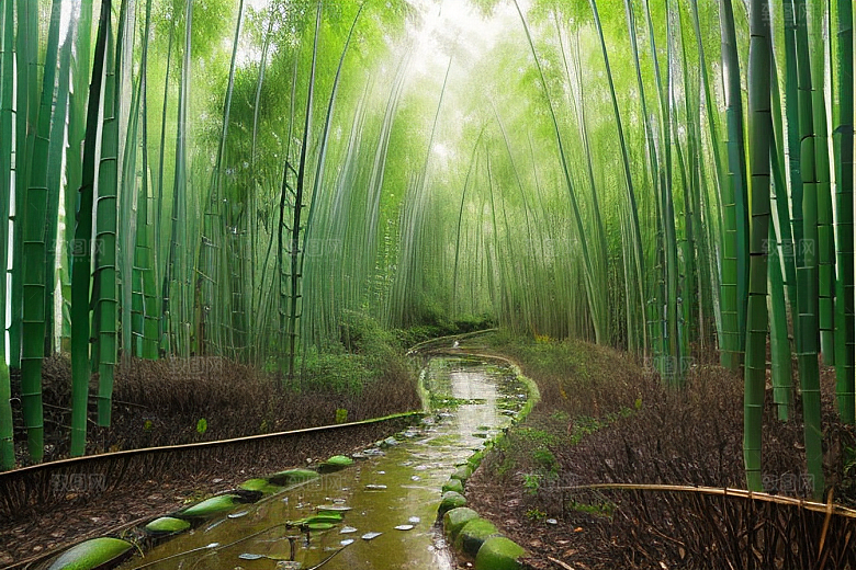 竹子的生机的美景
