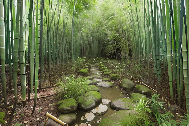 竹子的生机的美景