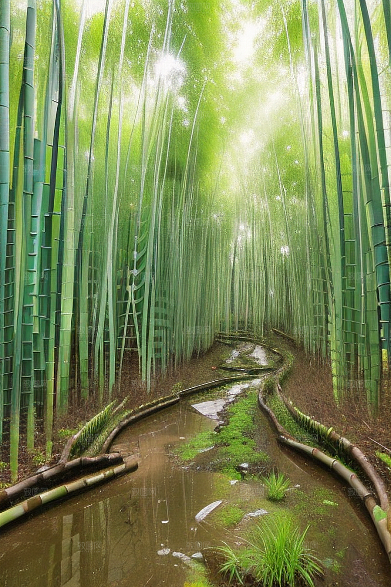竹笋的嫩滑的美景