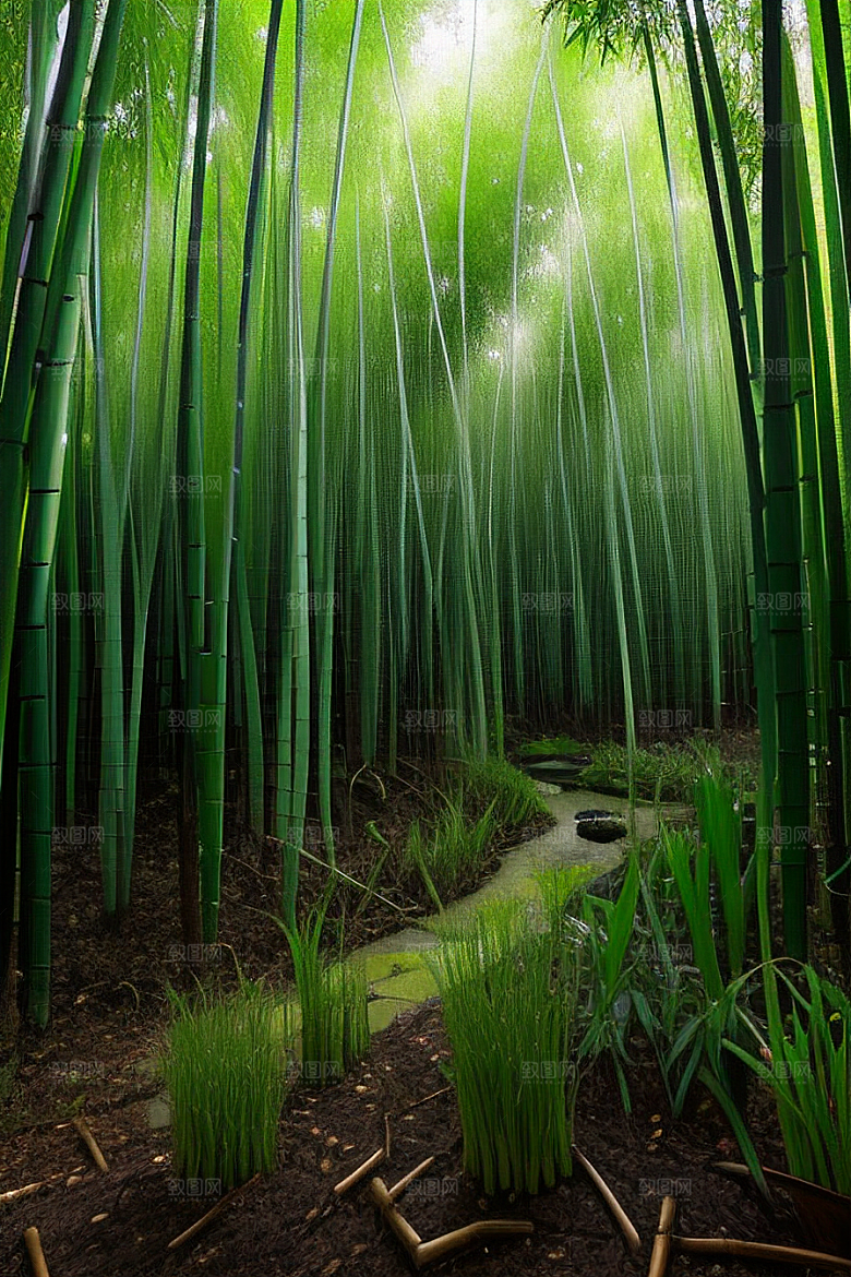 竹笋的嫩滑的美景
