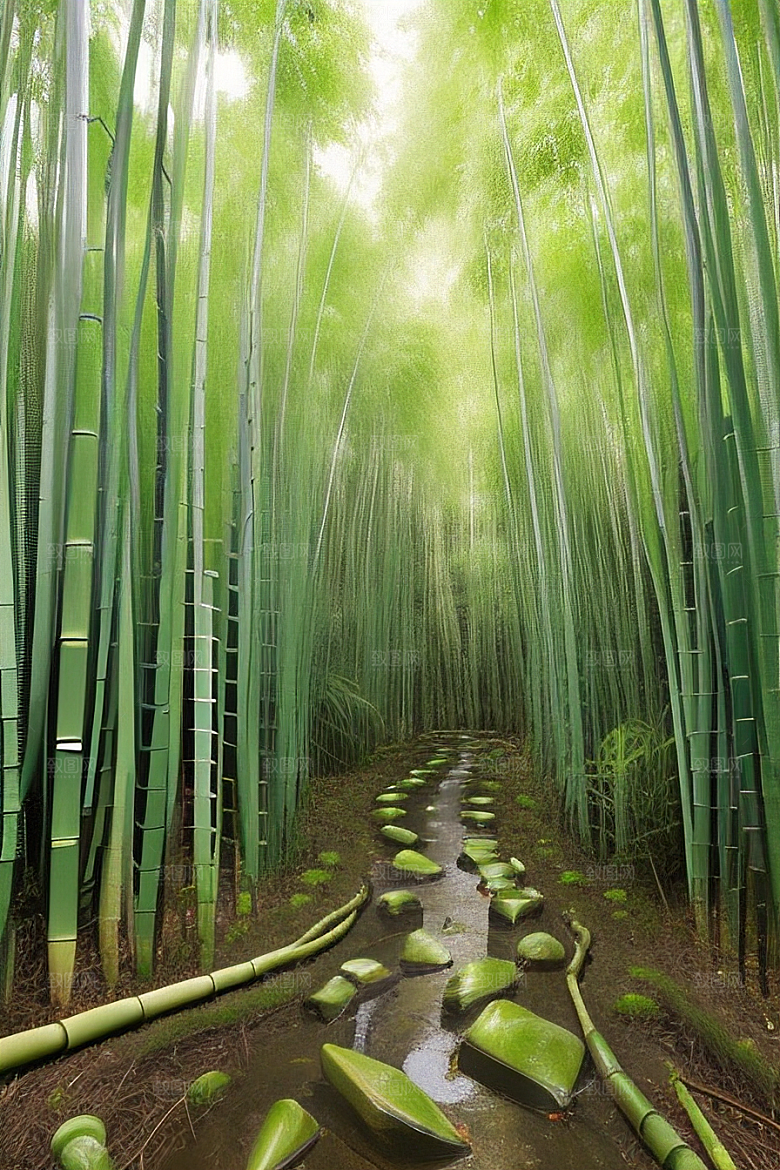 竹笋的嫩滑的美景