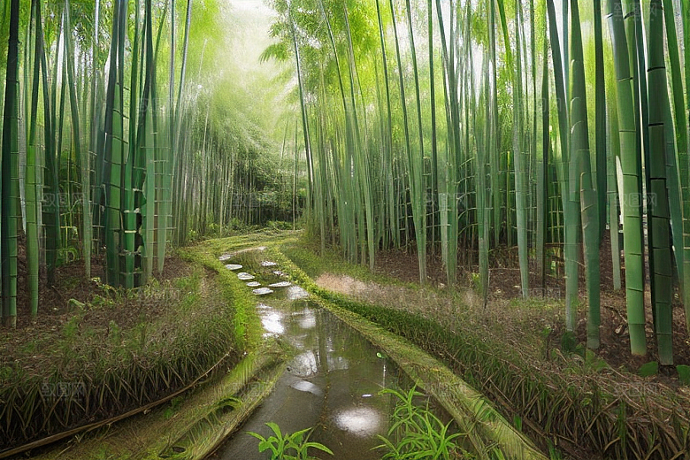 竹笋的嫩滑的美景