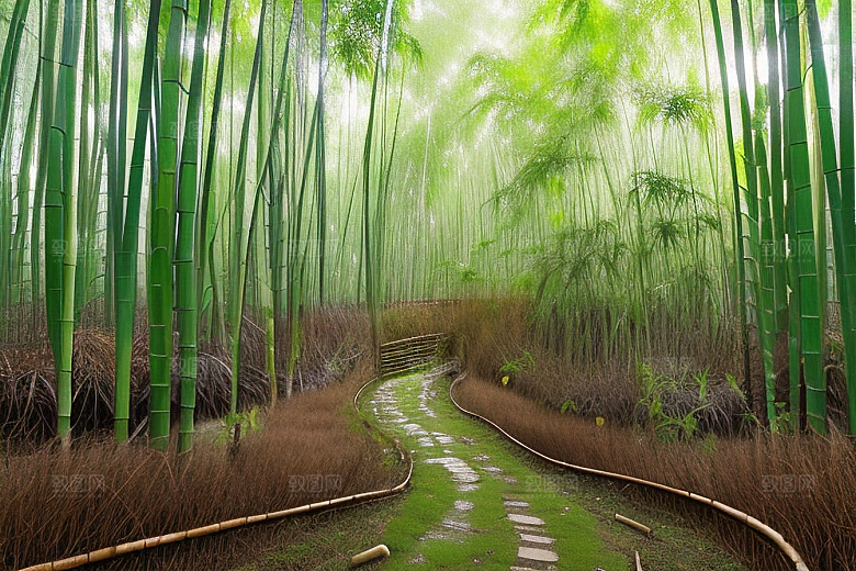 竹笋的嫩滑的美景