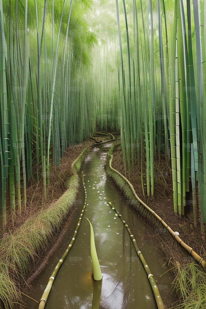 竹笋的清甜的美景