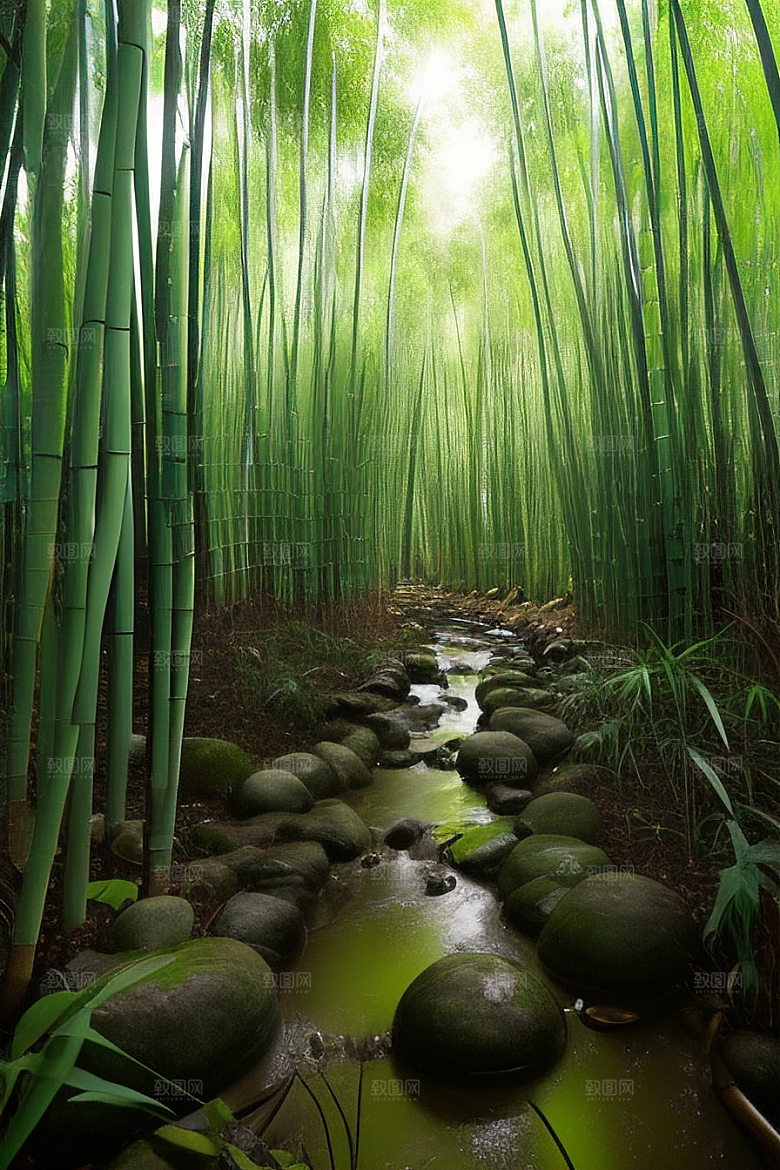 竹笋的清甜的美景