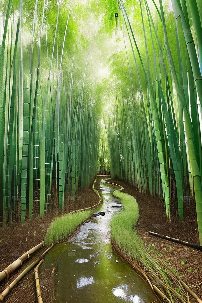 竹笋的清甜的美景