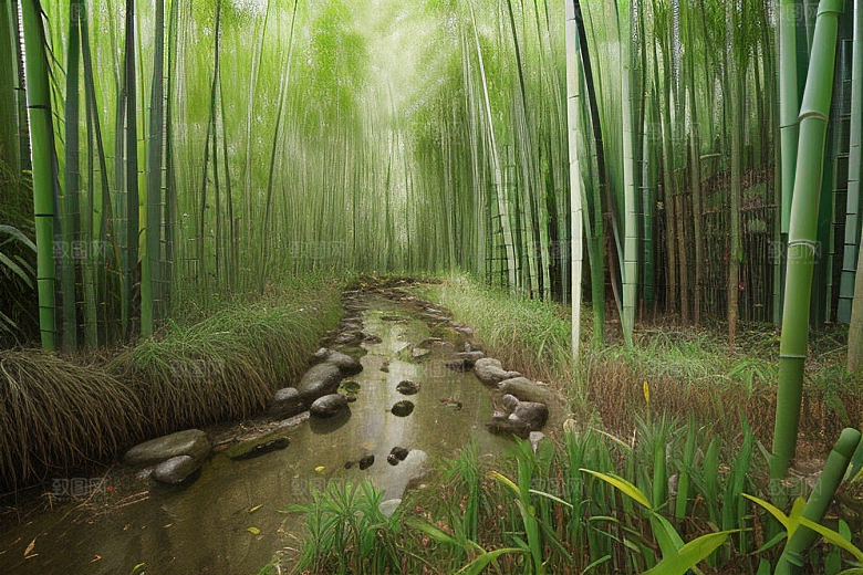 竹笋的清甜的美景