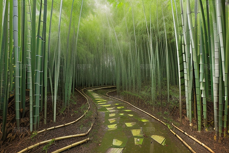 竹笋的清甜的美景