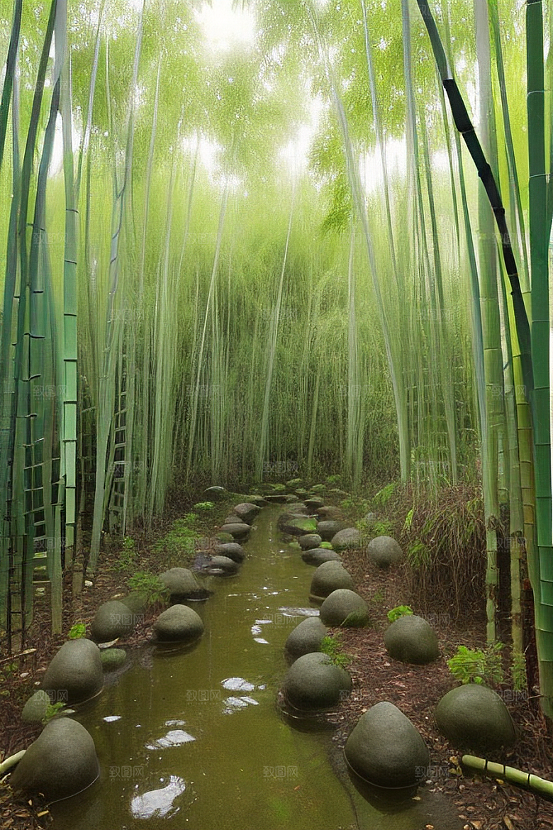 竹笋的清甜的美景